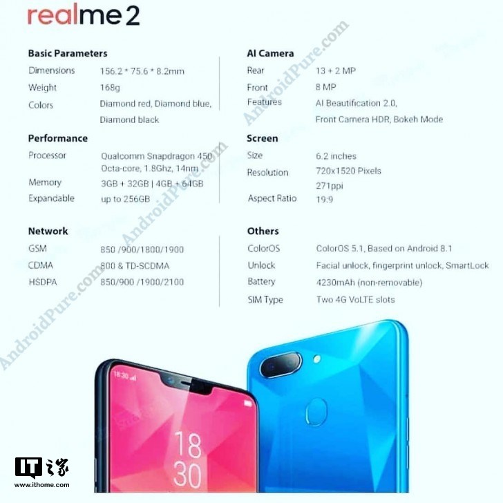 OPPO子品牌產(chǎn)品Realme 2手機再曝光：不用聯(lián)發(fā)科了